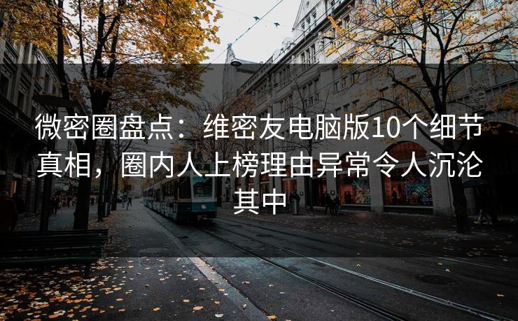 微密圈盘点：维密友电脑版10个细节真相，圈内人上榜理由异常令人沉沦其中