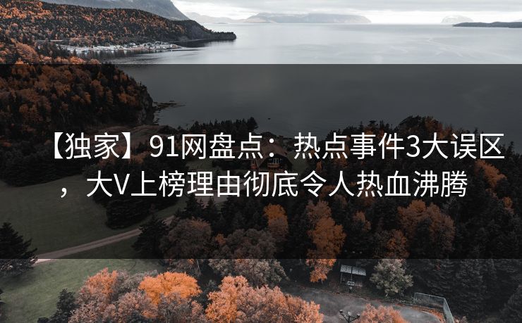 【独家】91网盘点：热点事件3大误区，大V上榜理由彻底令人热血沸腾