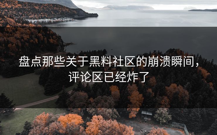 盘点那些关于黑料社区的崩溃瞬间，评论区已经炸了