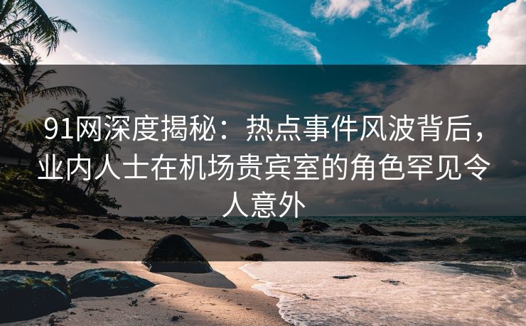 91网深度揭秘：热点事件风波背后，业内人士在机场贵宾室的角色罕见令人意外