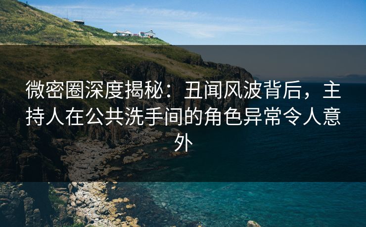 微密圈深度揭秘：丑闻风波背后，主持人在公共洗手间的角色异常令人意外